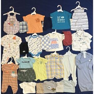 Huge Lot Baby Boys Summer Clothes Newborn 3/6 Months NEW &EC Carters Nike Hurley